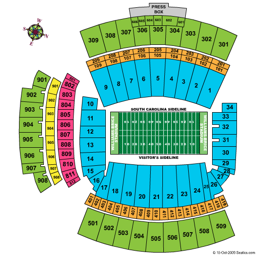 University Of South Carolina Football Seating Chart - Ponasa